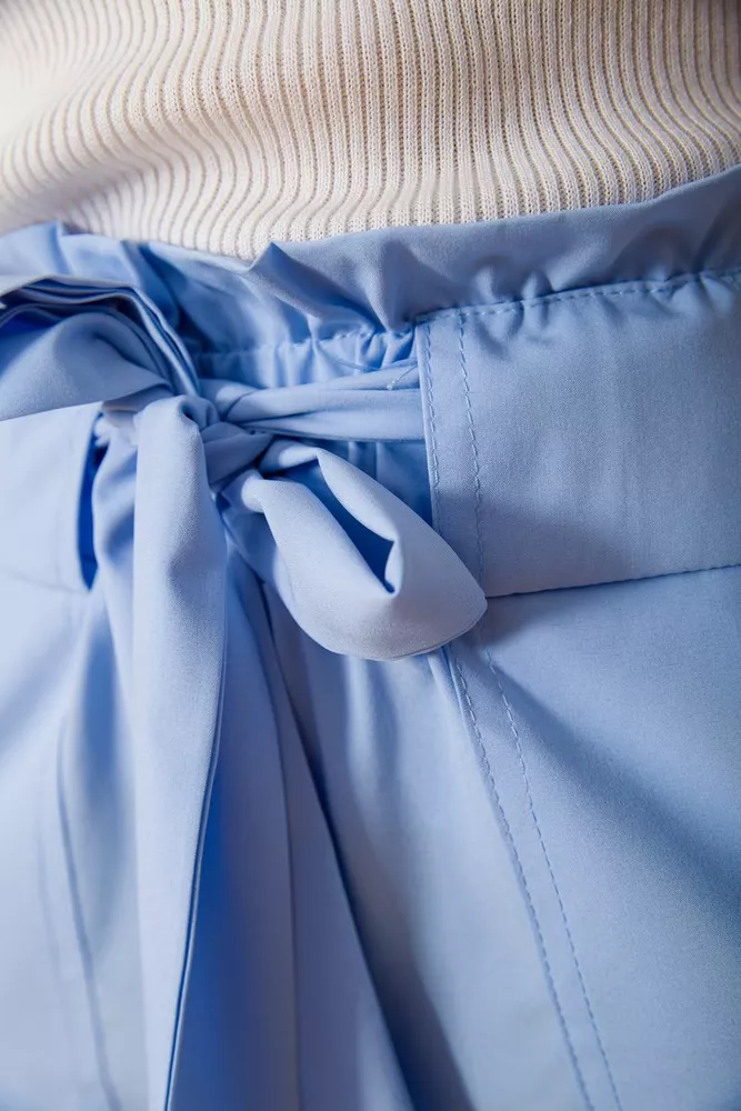 Купити Жіночі шорти на резинці, з поясом, колір Блакитний, 102R305 оптом - Фото №6