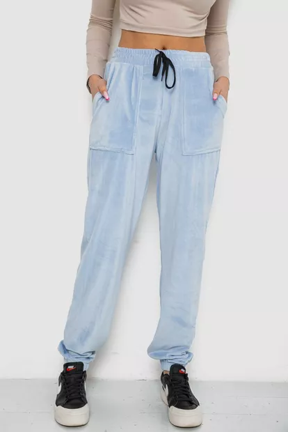 Штаны женские велюровые  -уценка, цвет голубой, 238R58168-U-47