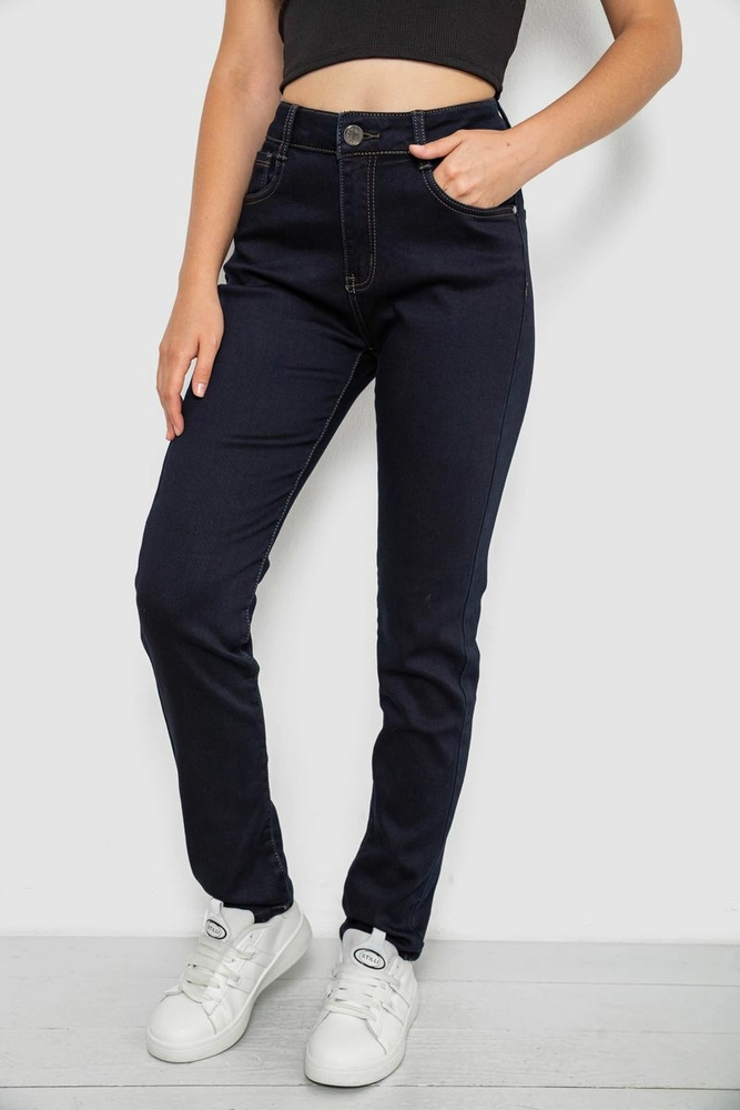 Купить Джинсы женские однотонные Skinny, цвет синий, 244R8911 - Фото №3