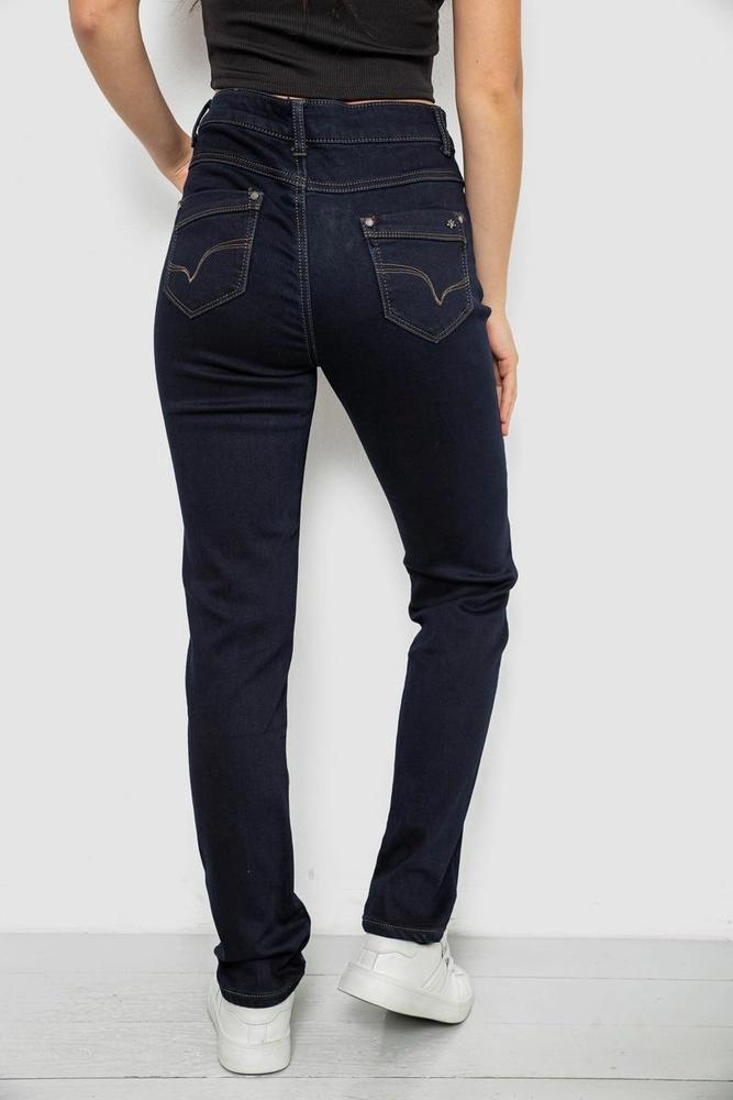 Купить Джинсы женские однотонные Skinny, цвет синий, 244R8911 - Фото №4