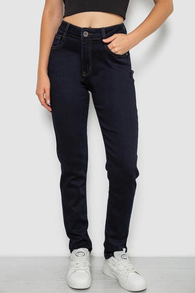 Купить Джинсы женские однотонные Skinny, цвет синий, 244R8911 - Фото №1