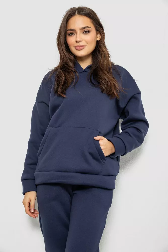 Купить Спортивный костюм женский на флисе  -уценка, цвет синий, 257R85-U-4 - Фото №2