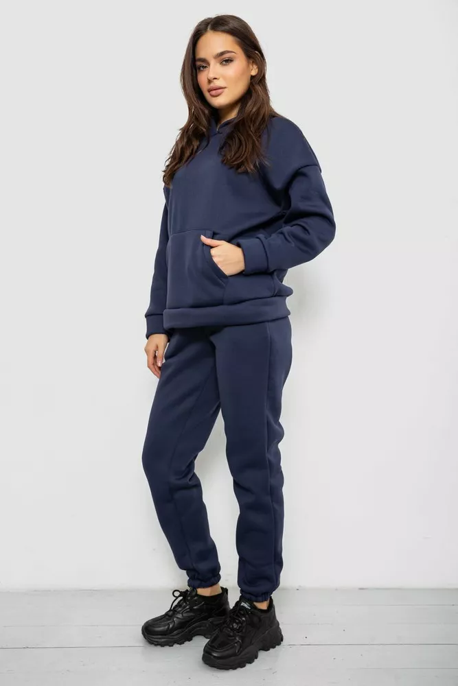 Купить Спортивный костюм женский на флисе  -уценка, цвет синий, 257R85-U-4 - Фото №3
