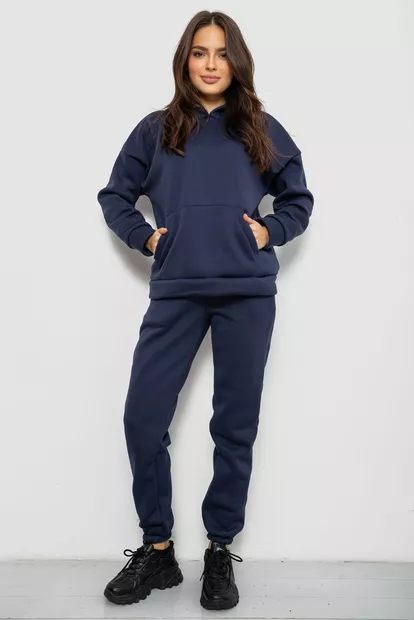 Спортивный костюм женский на флисе  -уценка, цвет синий, 257R85-U-4