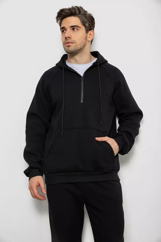 Купити Спортивний костюм чоловічий на флісі  -уцінка, колір чорний, 238R166-U-2 - Фото №2