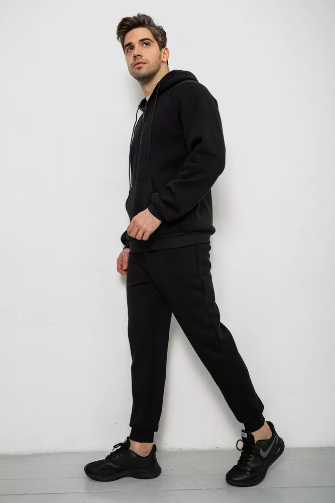 Купити Спортивний костюм чоловічий на флісі  -уцінка, колір чорний, 238R166-U-2 - Фото №3