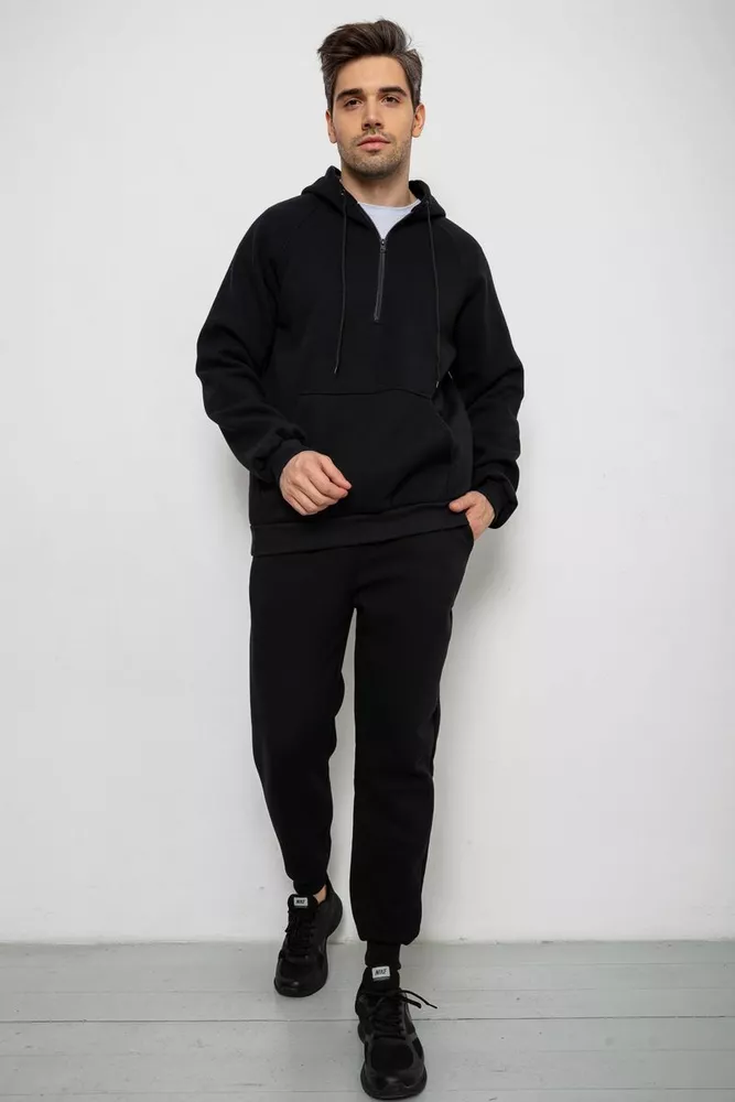 Купити Спортивний костюм чоловічий на флісі  -уцінка, колір чорний, 238R166-U-2 - Фото №1
