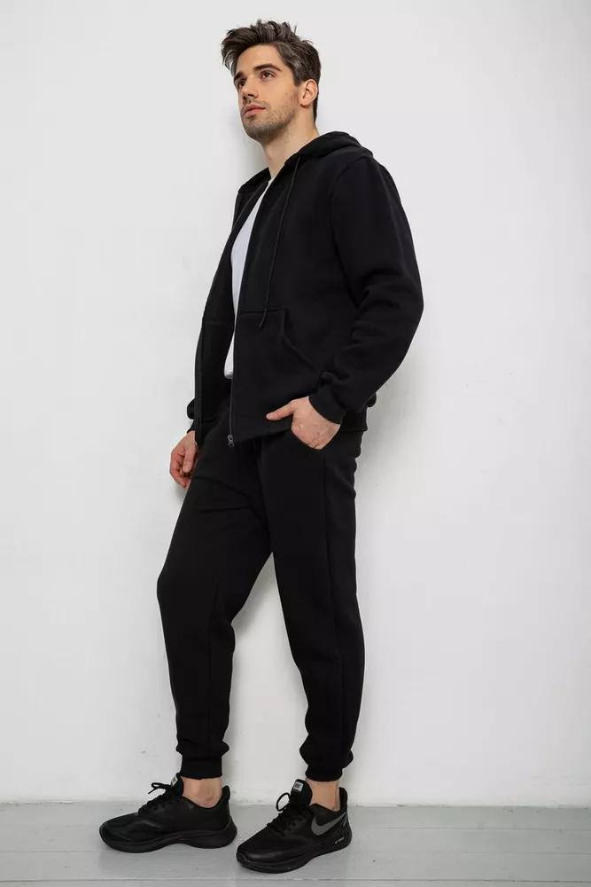 Купити Спортивний костюм чоловічий на флісі  -уцінка, колір чорний, 238R165-U-5 - Фото №3