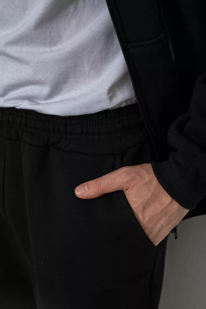 Купити Спортивний костюм чоловічий на флісі  -уцінка, колір чорний, 238R165-U-5 - Фото №6