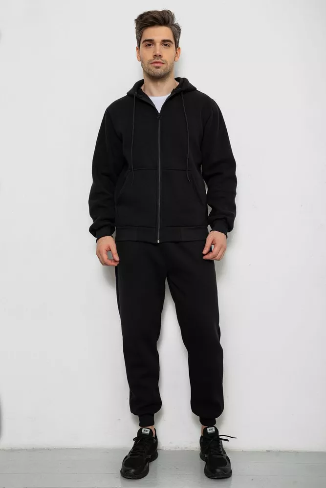 Купити Спортивний костюм чоловічий на флісі  -уцінка, колір чорний, 238R165-U-5 - Фото №1