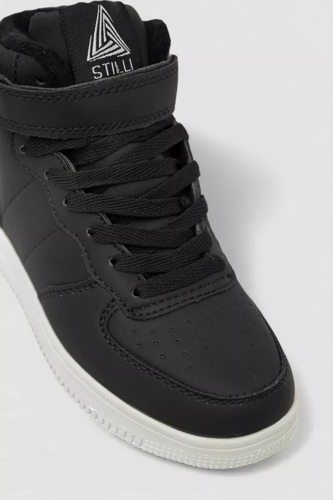 Купить Кроссовки женские зимние на меху, цвет черно-белый, 248RH1040 - Фото №2