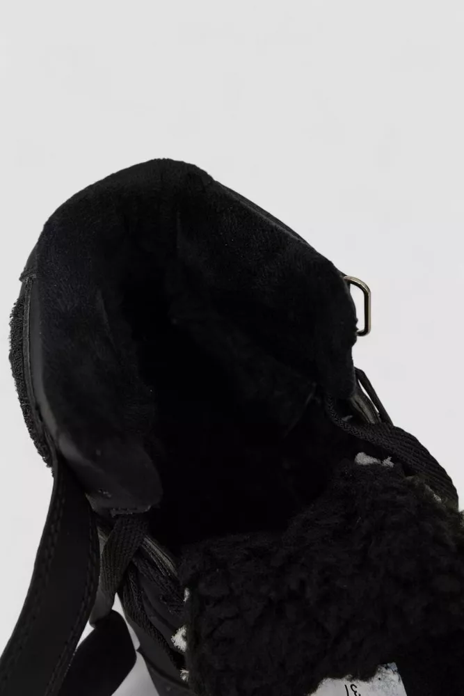Купить Кроссовки женские зимние на меху, цвет черно-белый, 248RH1040 - Фото №6