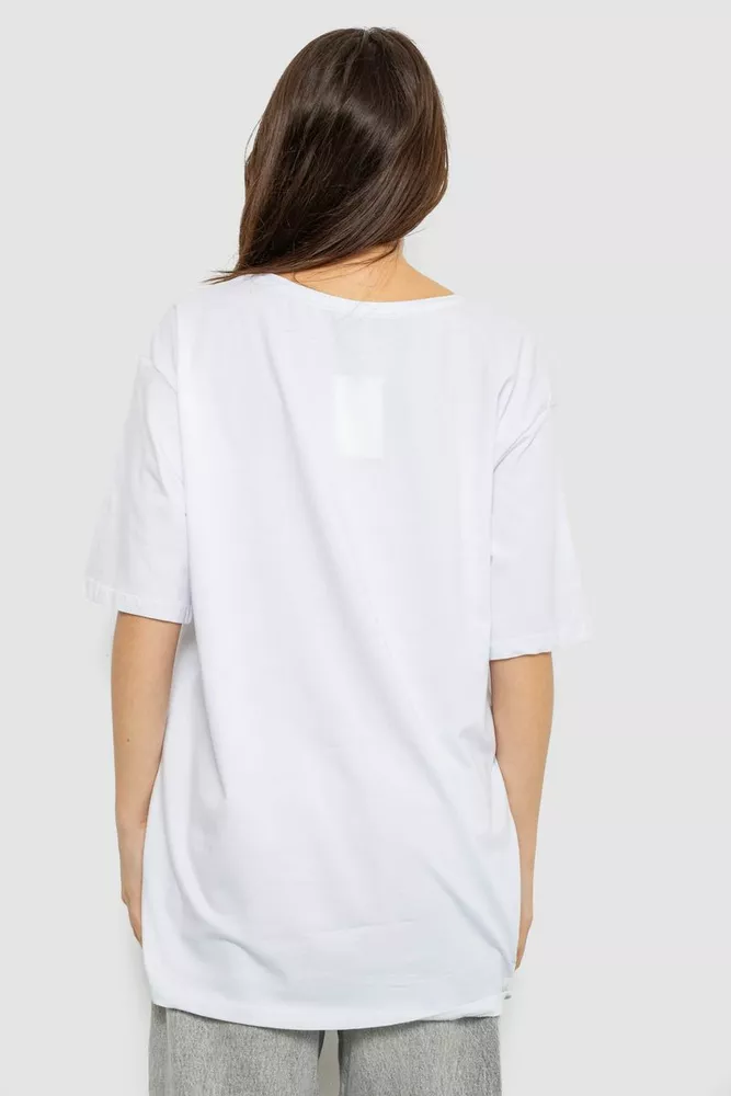 Купить Футболка женская с принтом, цвет белый, 244R2009 оптом - Фото №4