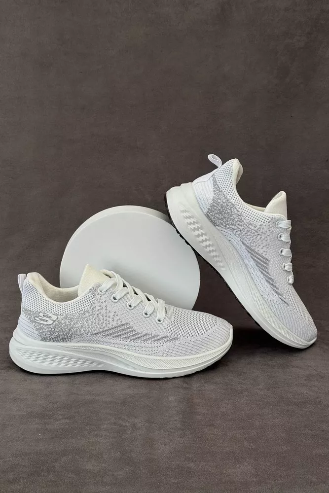 Купити Кросівки чоловічі текстильні, колір білий, 244RJ1077 оптом - Фото №1