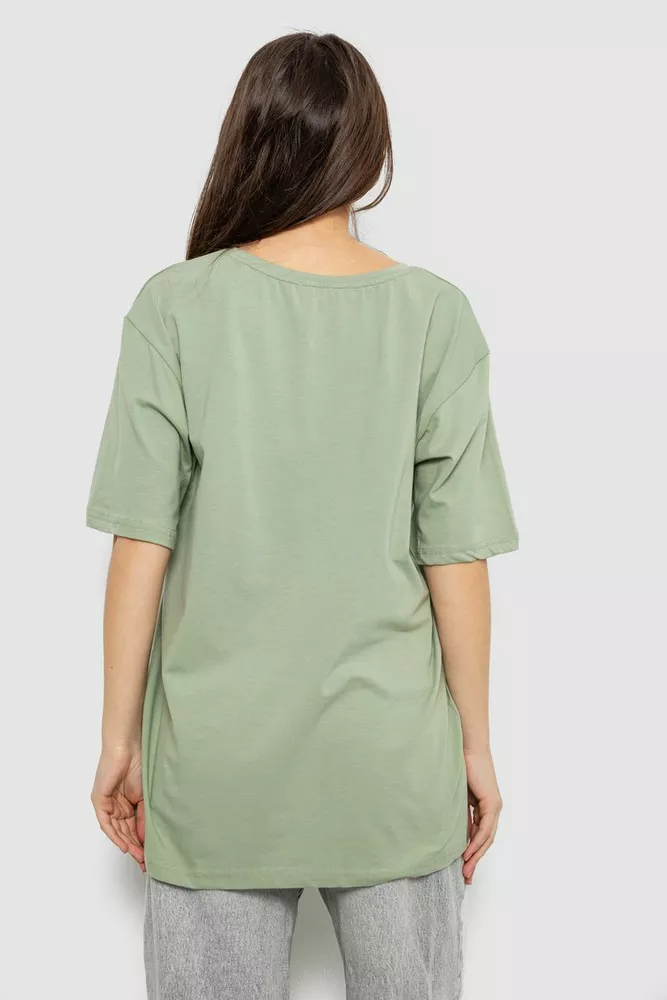 Купить Футболка женская с принтом, цвет оливковый, 244R2009 - Фото №4