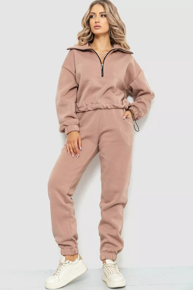 Купити Спорт костюм жіночий на флісі, колір бежевий, 102R401 - Фото №1