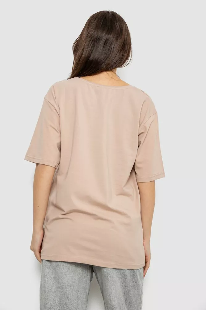 Купить Футболка женская с принтом, цвет бежевый, 244R2009 - Фото №4