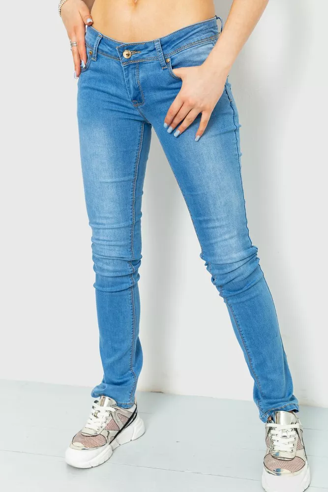 Купити Джинси жіночі, колір блакитний, 167RS002 - Фото №2