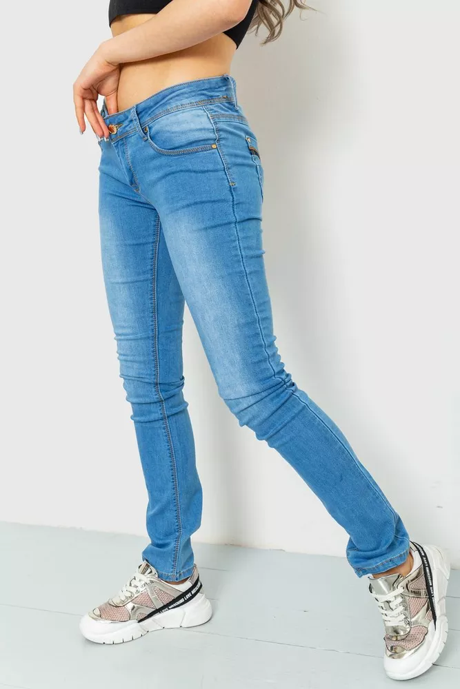Купити Джинси жіночі, колір блакитний, 167RS002 - Фото №3