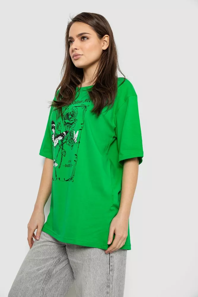 Купить Футболка женская с принтом, цвет зеленый, 244R2009 - Фото №3