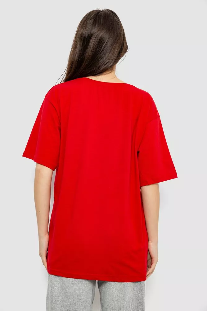 Купить Футболка женская с принтом, цвет красный, 244R2009 - Фото №4