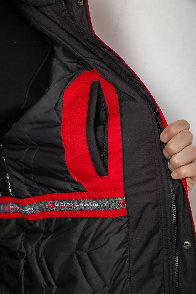 Купити Куртка чоловіча демісезонна з капюшоном, колір червоний, 244RZ-2519AL - Фото №7