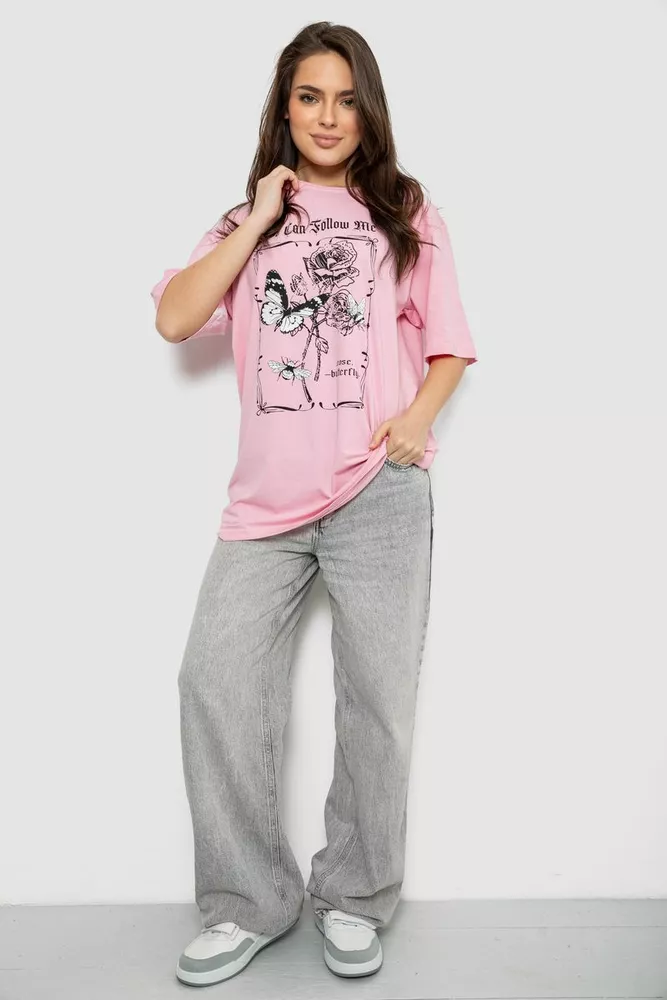 Купить Футболка женская с принтом, цвет розовый, 244R2009 - Фото №2