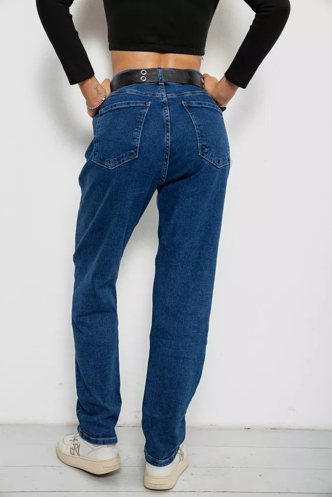 Купити Джинси жіночі однотонні Batal MOM, колір синій, 244R001120 - Фото №4