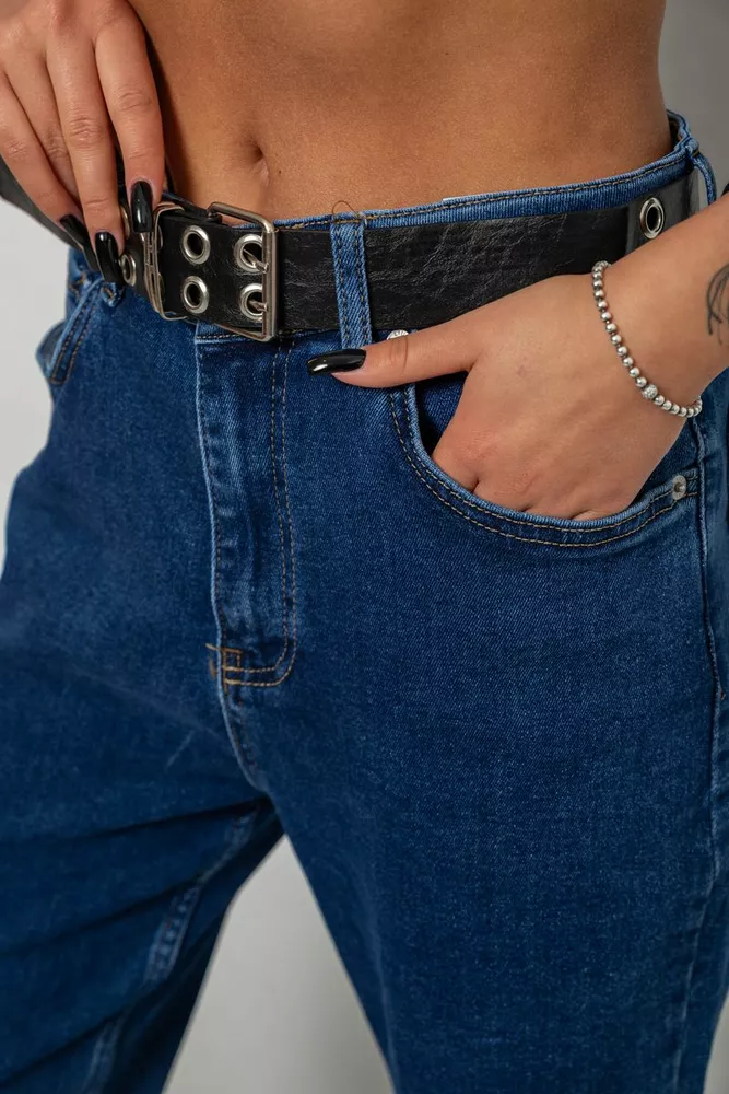 Купити Джинси жіночі однотонні Batal MOM, колір синій, 244R001120 - Фото №5