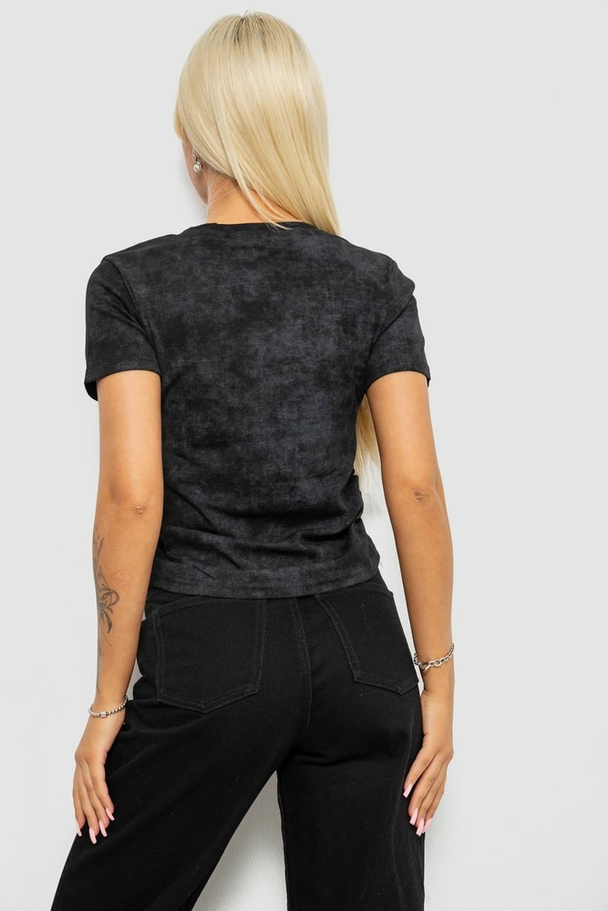 Купить Футболка женская с принтом, цвет черный, 221R3304 - Фото №4