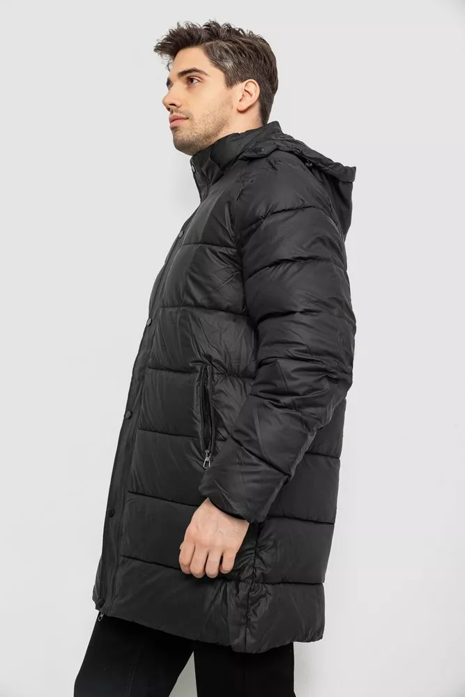 Купити Куртка чоловіча зимова подовжена  -уцінка, колір чорний, 244RH76-15-U-1 - Фото №4