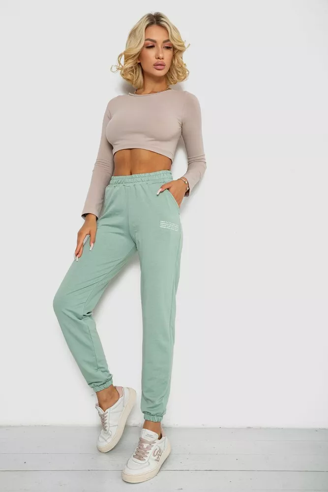Купити Спортивні штани жіночі  -уцінка, колір м'ятний, 238R5052-1-U-6 - Фото №2