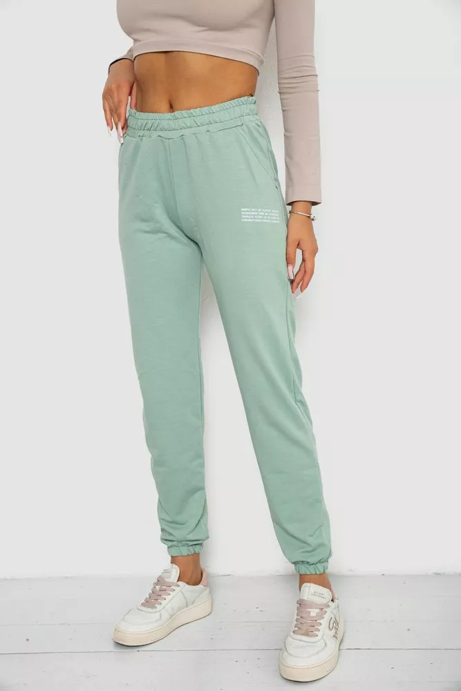 Купити Спортивні штани жіночі  -уцінка, колір м'ятний, 238R5052-1-U-6 - Фото №3