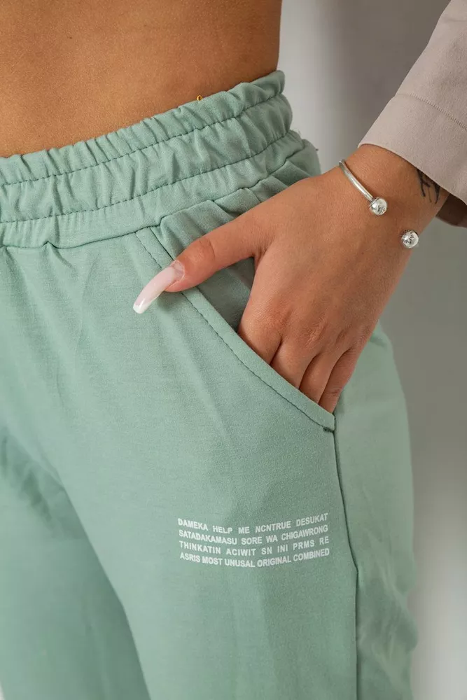 Купити Спортивні штани жіночі  -уцінка, колір м'ятний, 238R5052-1-U-6 - Фото №5