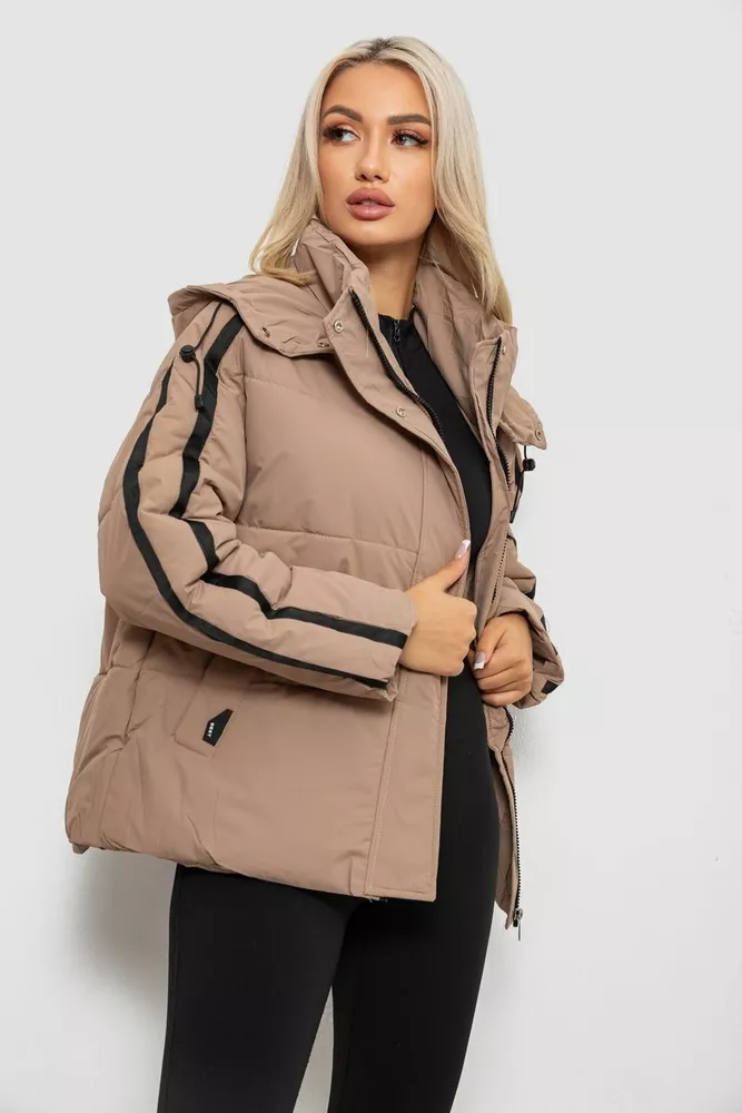 Купити Куртка жіноча  -уцінка, колір бежевий, 244R866-U - Фото №3
