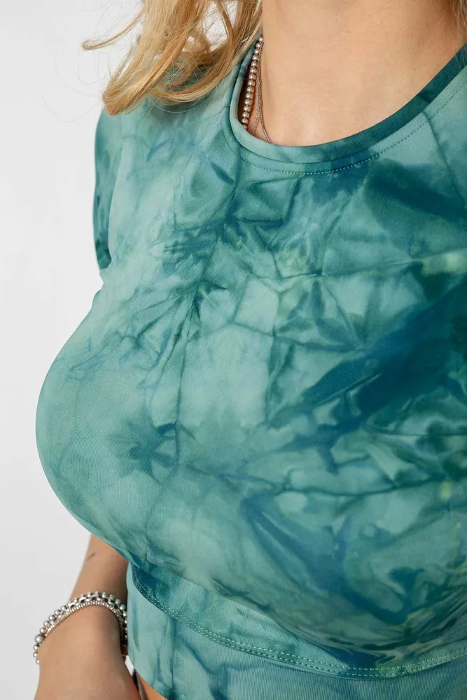 Купити Футболка-топ жіноча  -уцінка, колір зелений, 238R58262-U-40 - Фото №5