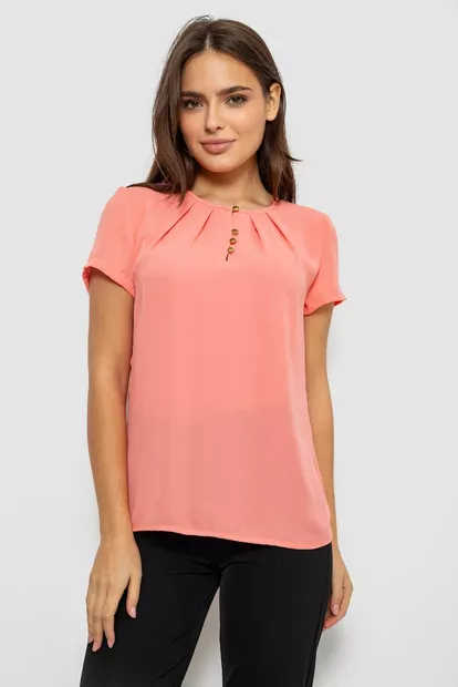Блуза однотонна  -уцінка, колір персиковий, 230R112-U-8