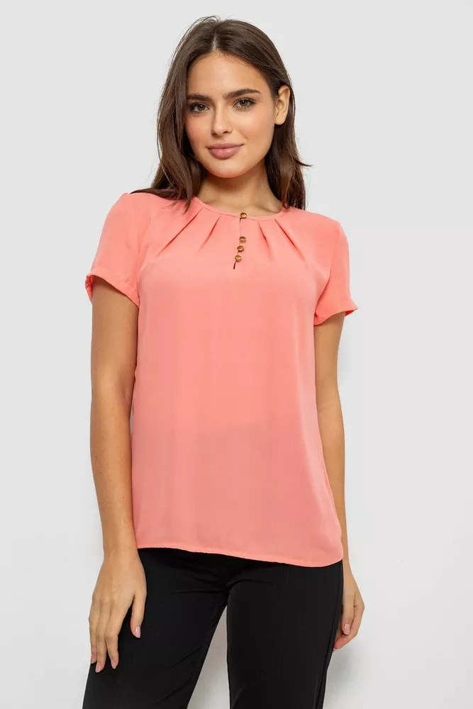 Купити Блуза однотонна  -уцінка, колір персиковий, 230R112-U-8 оптом - Фото №1