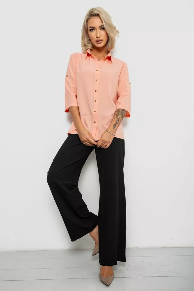 Купить Блуза классическая однотонная  -уценка, цвет персиковый, 230R1110-U-36 - Фото №2