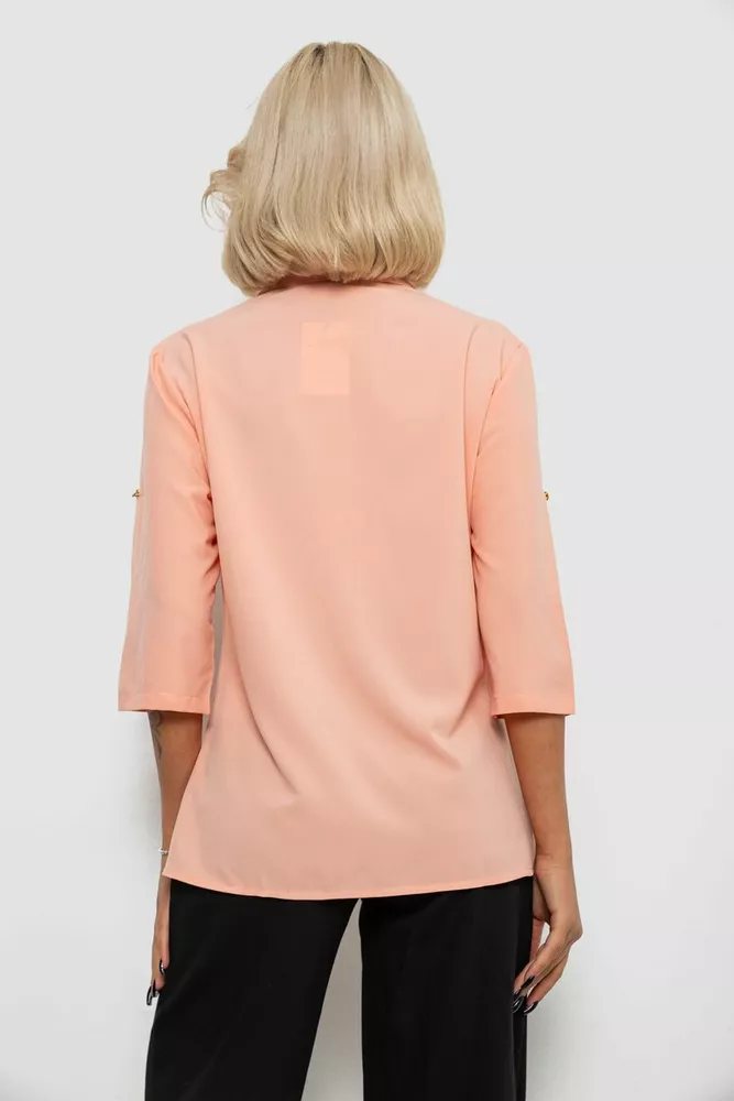 Купить Блуза классическая однотонная  -уценка, цвет персиковый, 230R1110-U-36 - Фото №4