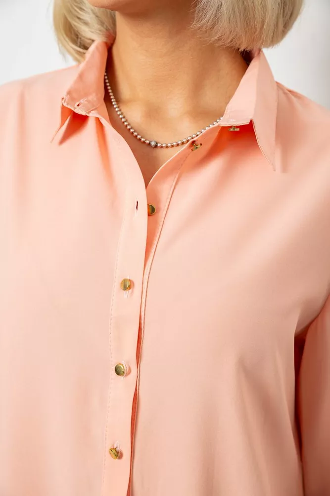 Купить Блуза классическая однотонная  -уценка, цвет персиковый, 230R1110-U-36 - Фото №5