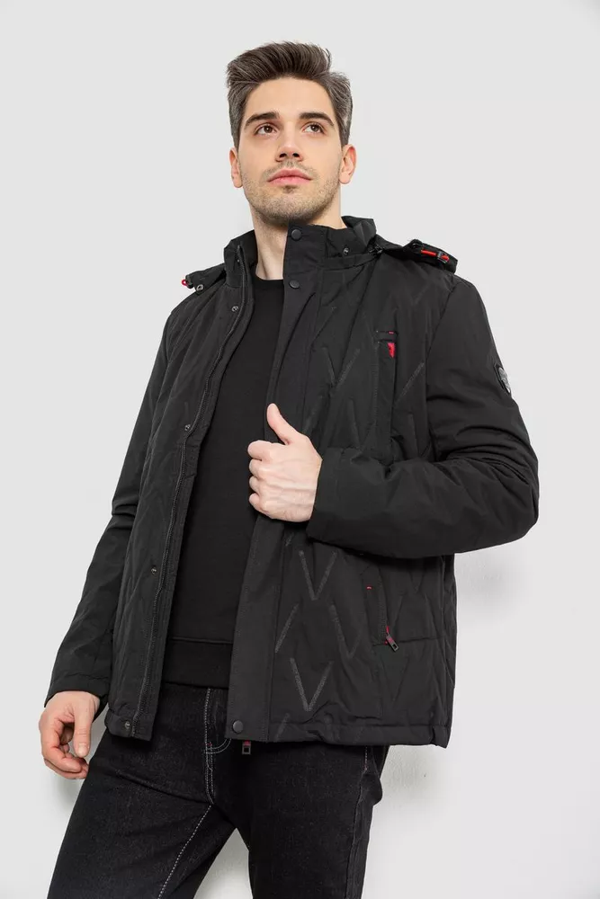Купить Куртка мужская демисезонная с капюшоном, цвет черный, 244RL9159AL - Фото №5