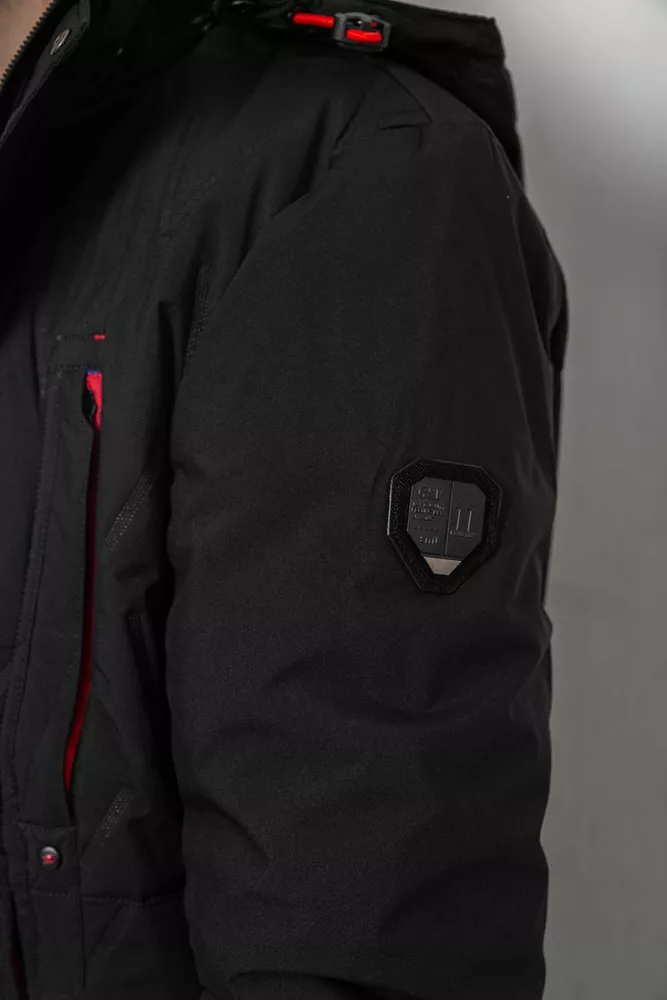 Купить Куртка мужская демисезонная с капюшоном, цвет черный, 244RL9159AL - Фото №7