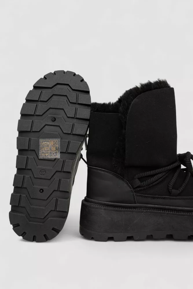 Купить Угги женские на меху, цвет черный, 243RBB - Фото №5