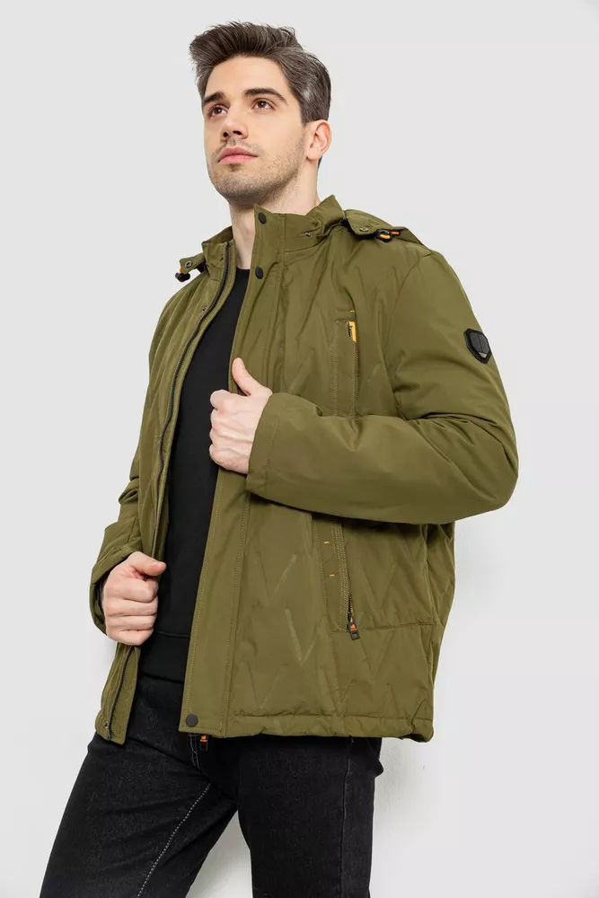 Купить Куртка мужская демисезонная с капюшоном, цвет хаки, 244RL9159AL - Фото №3