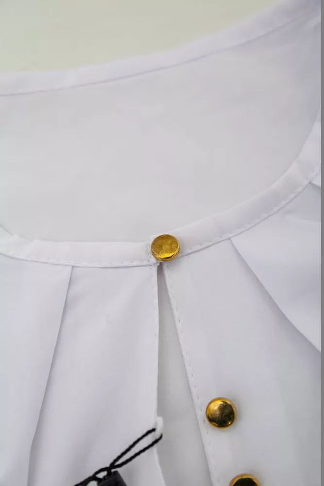 Купити Блуза однотонна  -уцінка, колір білий, 230R1121-1-U-12 оптом - Фото №7