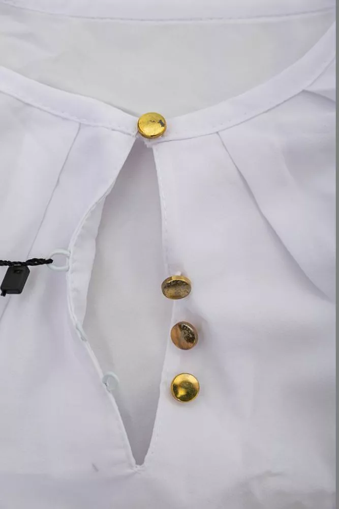 Купити Блуза однотонна  -уцінка, колір білий, 230R112-15-U-8 оптом - Фото №6