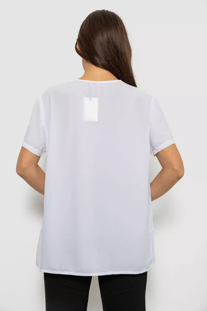 Купить Блуза однотонная  -уценка, цвет белый, 230R112-15-U-9 - Фото №4
