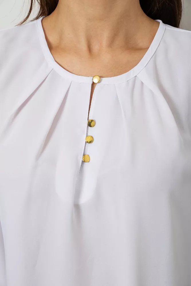 Купить Блуза однотонная  -уценка, цвет белый, 230R112-15-U-9 - Фото №5