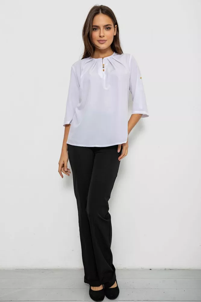 Купить Блуза однотонная   -уценка, цвет белый, 230R112-10-U - Фото №2